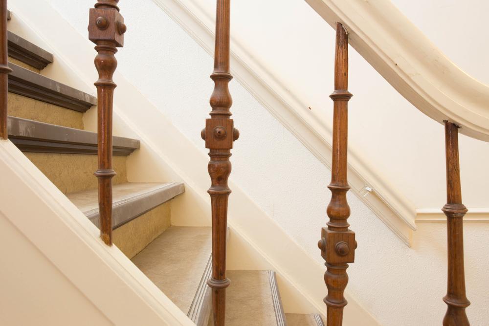 Wood stairs white and old design